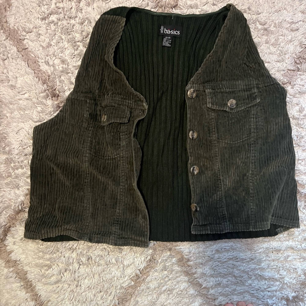 Dark Green Corduroy Vest